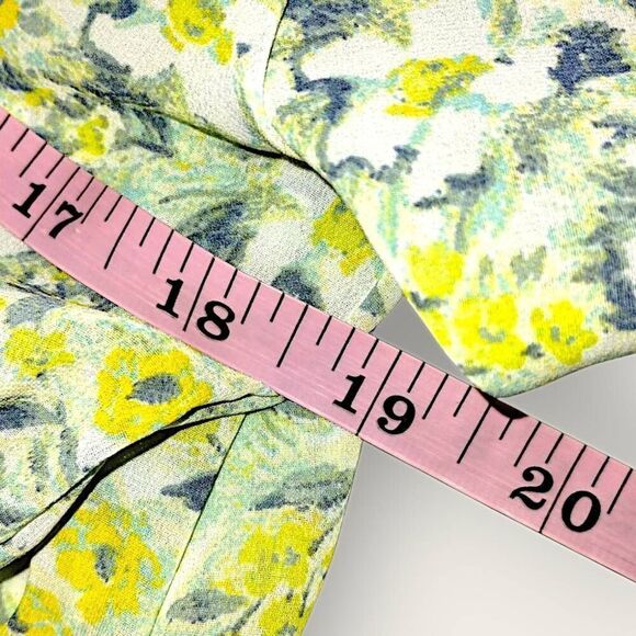 Lauren Conrad Womens Coverup Butter Yellow Green Floral Sheer Waist Tie Beachy - Picture 10 of 12